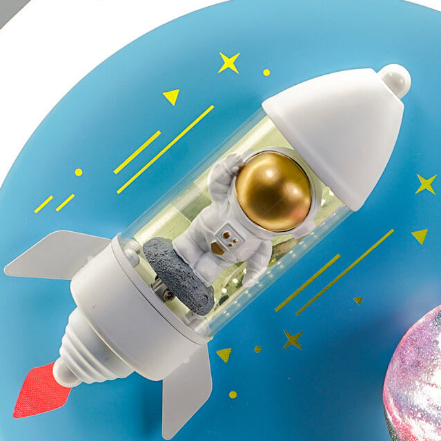 Lumendat Contemporary Creative Iron Acrylic Resin Cartoon Spaceship Planet LED Kids Flush Mount Ceiling Light For Living Room & Bedroom Lumendat