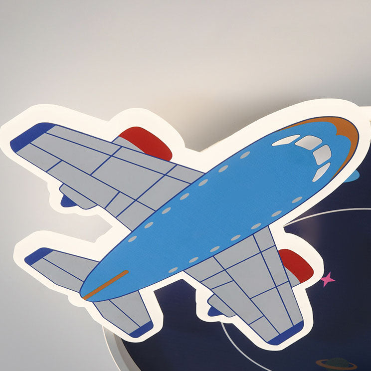Lumendat Cartoon Creative Aircraft Space LED Kids Flush Mount Ceiling Light Lumendat