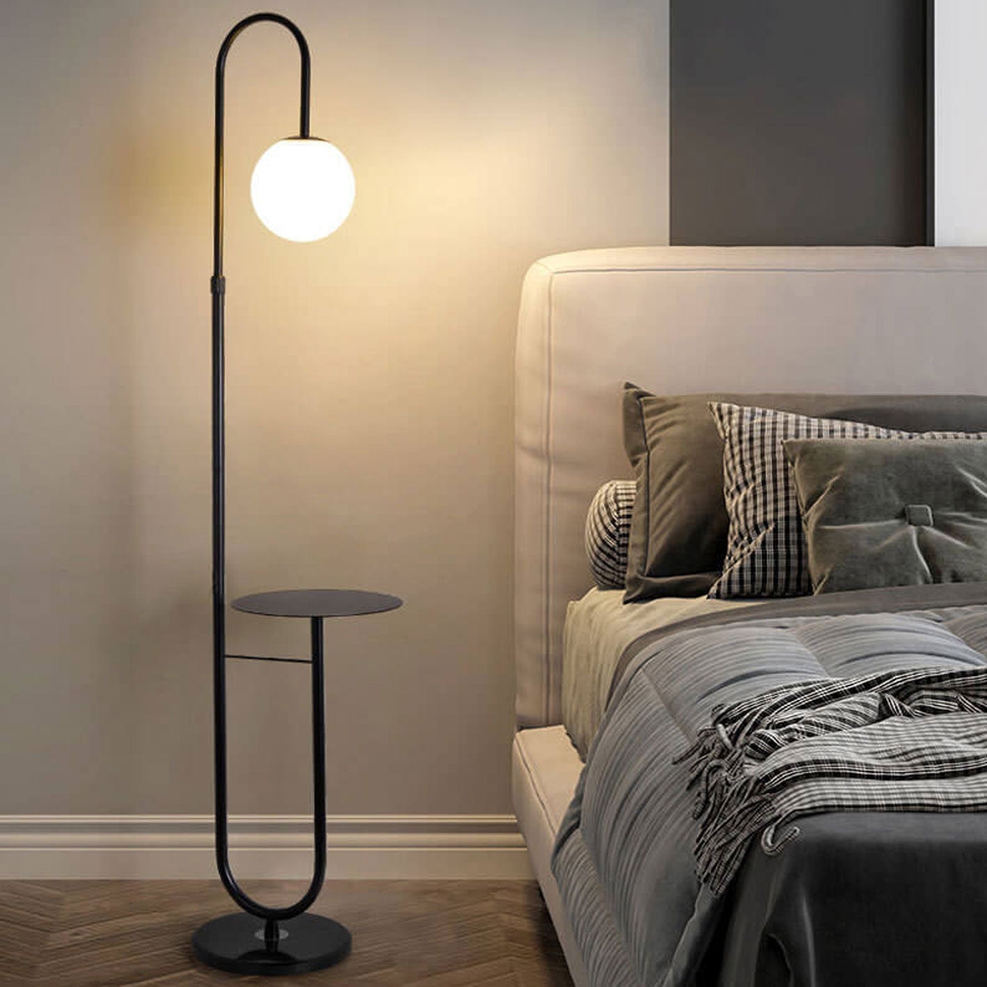 Nordic Minimalist Iron Marble Table LED Standing Floor Lamp Lumendat