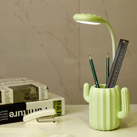 Lumendat Modern Children's Plastic Cactus Pencil Eye Protection USB LED Table Lamp Lumendat