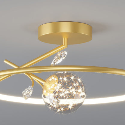 Modern Art Deco Iron Geometrical Ring Star LED Pendant Light for Living Room