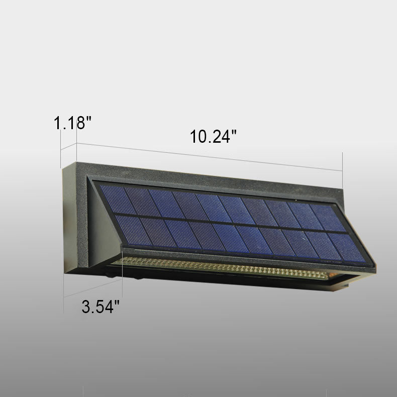Outdoor Solar Waterproof Rectangular Slant LED Patio Wall Sconce Lamp Lumendat