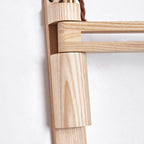Japanese Modern Wood Retractable Folding 1-Light Wall Sconce Lamp Lumendat