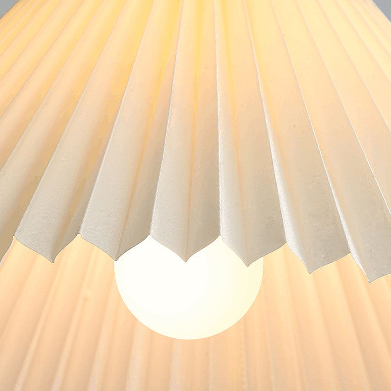 Nordic Wooden Pleated Cone 1/3 Light Island Light Chandelier BulbSquare