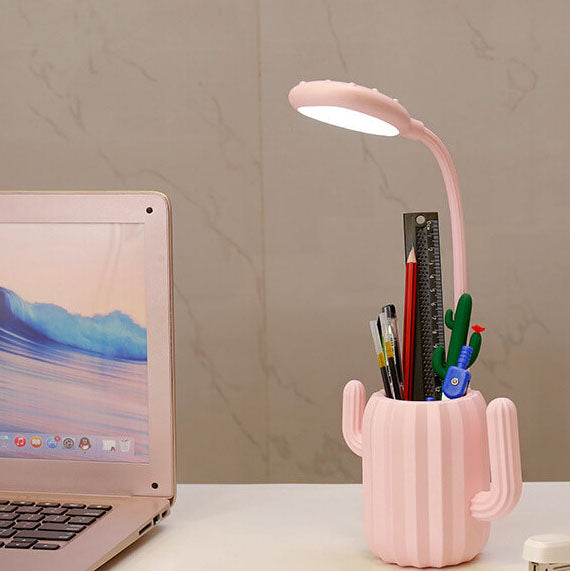 Lumendat Modern Children's Plastic Cactus Pencil Eye Protection USB LED Table Lamp Lumendat