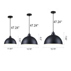 Industrial Simple Iron Dome Pot Lid 1-light Pendant Light BulbSquare