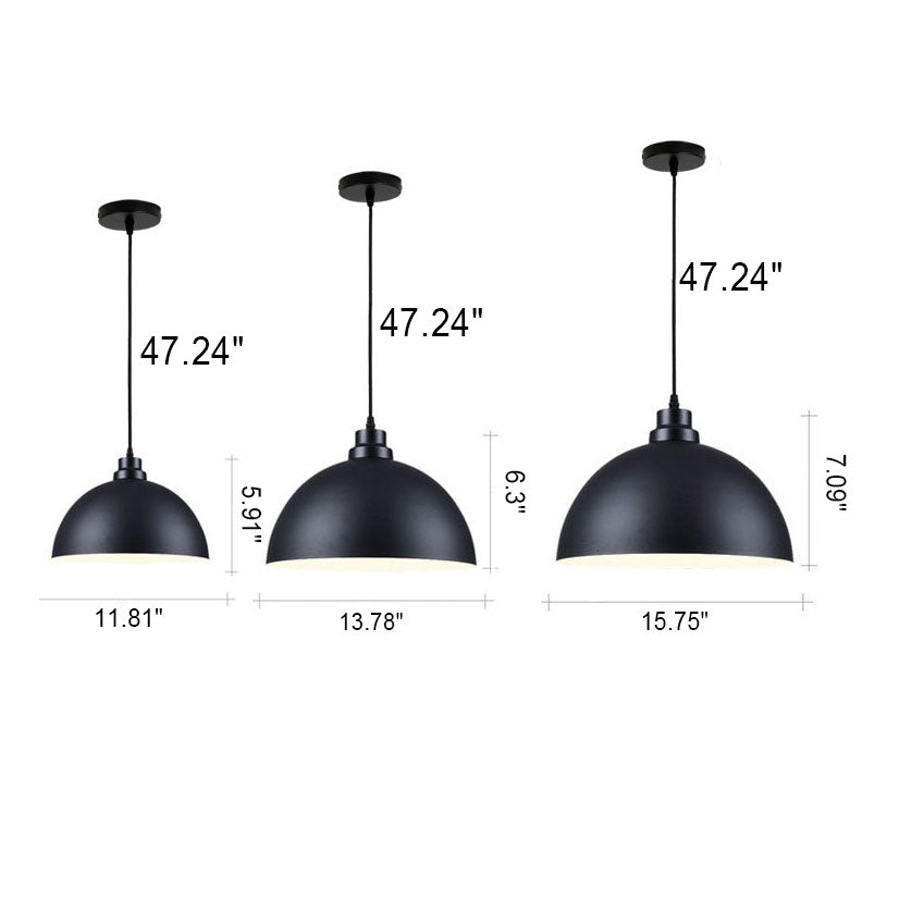 Industrial Simple Iron Dome Pot Lid 1-Light Pendant Light