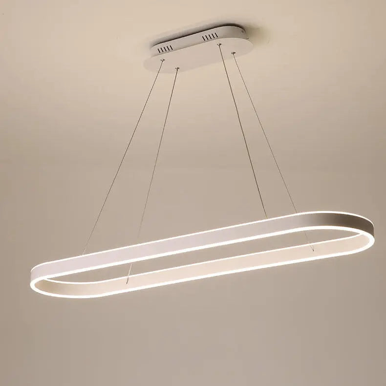 Modern Minimalist Light Luxury Oval Aluminum LED Chandelier BulbSquare