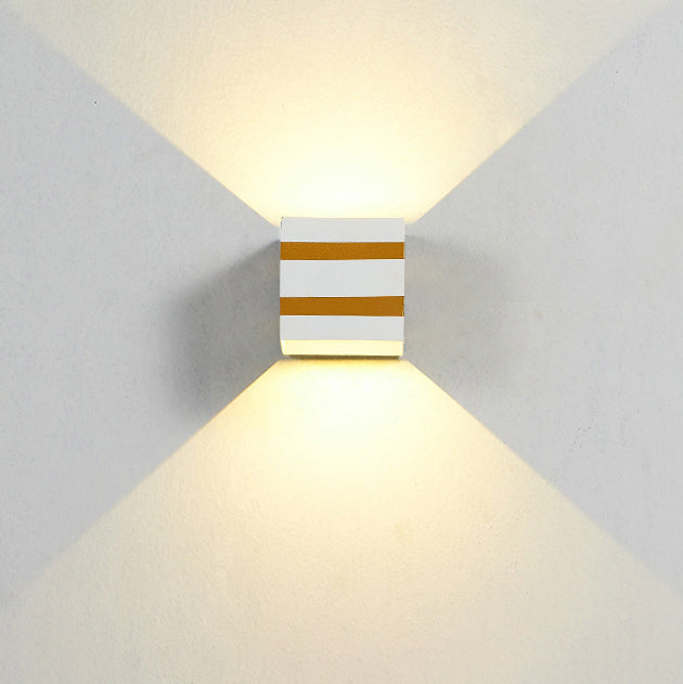 Outdoor Minimalist Square Cube Aluminum Waterproof LED Wall Sconce Lamp Lumendat