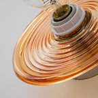 Modern Art Deco Wave Pattern Round Glass 1-Light Wall Sconce Lamp For Bedroom Lumendat