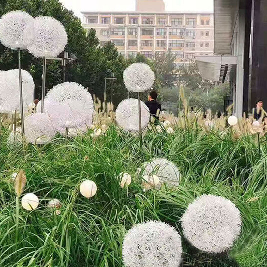 Solar Dandelion Aluminum Wire Globe Light LED Outdoor Waterproof Luminous Garden Insert Ground Landscape Light Lumendat