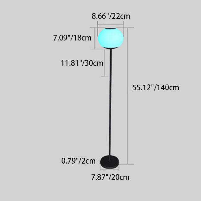 Solar Modern Minimalist Wrought Iron PE Oval LED Outdoor Standing Floor Lamp Lumendat