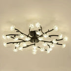 Nordic Creative Plum Blossom Tree Branch LED Semi-flush Mount Ceiling Light
