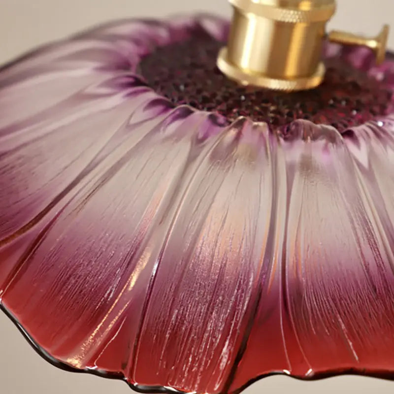 Traditional Vintage Lotus Leaf Glass Brass 1-light Pendant Light for Living Room BulbSquare