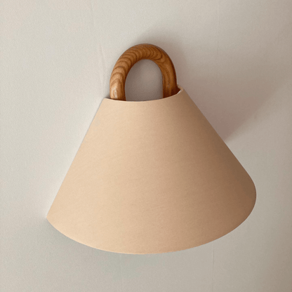 Modern Original Solid Wood Pleated Semi-Circle 1-Light Wall Sconce Lamp