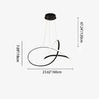 Modern Minimalist Aluminum Twist Ring LED Island Light Pendant Light for Dining Room