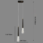Modern Copper Clear Glass Tapered 1/2 Light Pendant Light