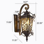 European Palace Outdoor Waterproof 1-Light Wall Sconce Lamp
