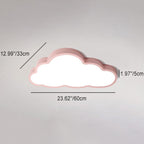Contemporary Scandinavian Macaron Cartoon Iron PVC Cloud Shade LED Flush Mount Ceiling Light For Living Room
