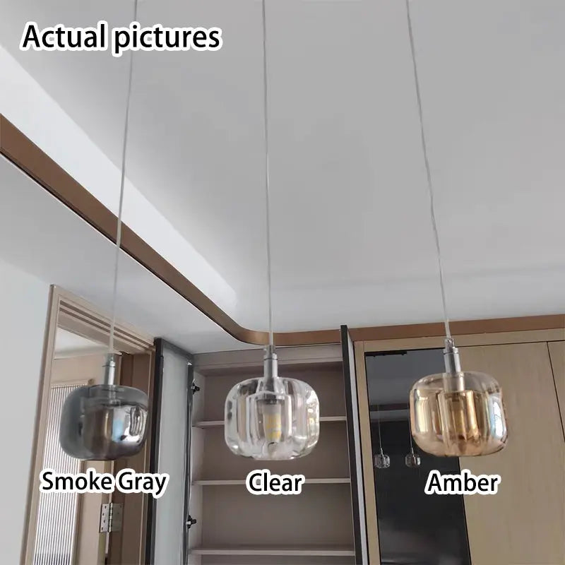 Modern Clear Glass 1-light Cube Pendant Light modern luxury lighting fixture