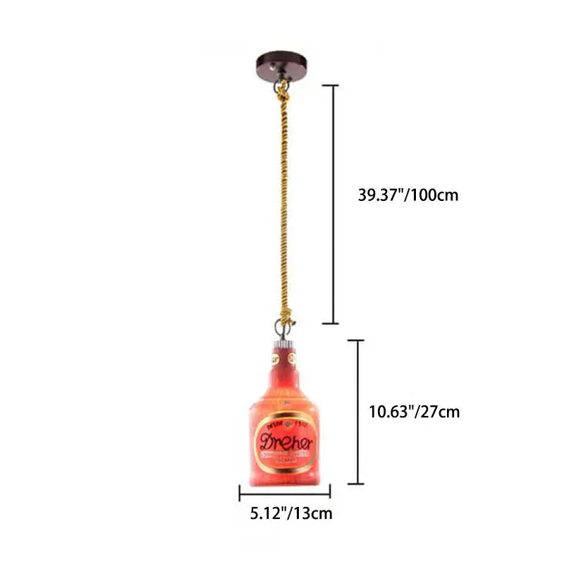 Contemporary Industrial Colorful Bottle Resin 1-light Pendant Light Lumendat