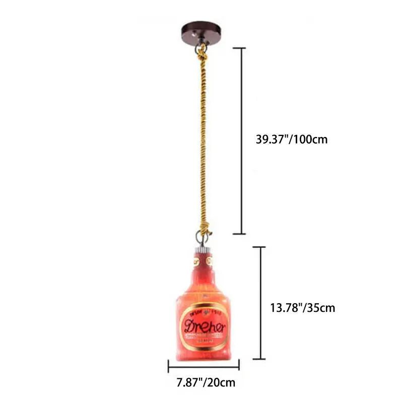 Contemporary Industrial Colorful Bottle Resin 1-light Pendant Light Lumendat