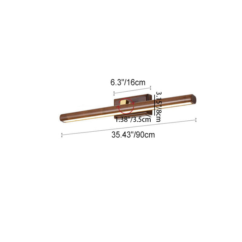 Nordic Minimalist Beechwood Copper Cylinder LED Bathroom Vanity Mirror Front Wall Sconce Lamp For Living Room & Bathroom Lumendat