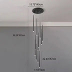 Modern Minimalist Tapered Tube Iron Acrylic LED Island Light Chandelier BulbSquare