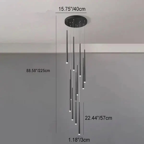 Modern Minimalist Tapered Tube Iron Acrylic LED Island Light Chandelier BulbSquare