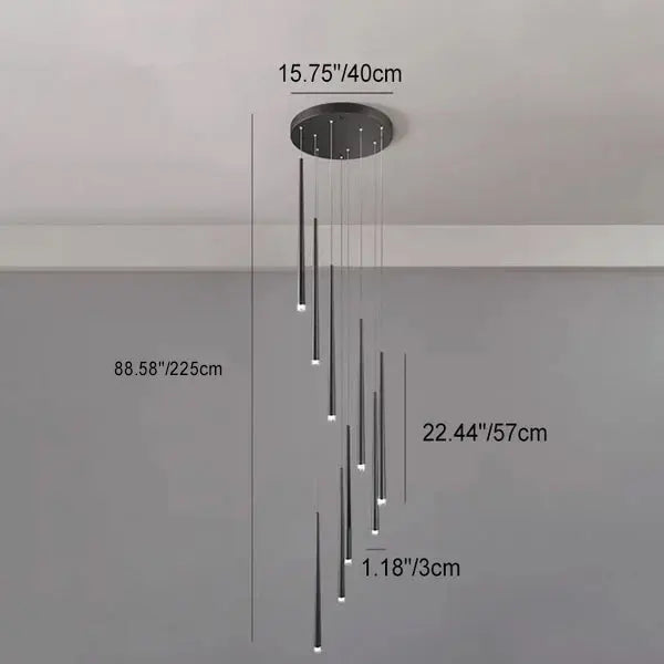 Modern Minimalist Tapered Tube Iron Acrylic LED Island Light Chandelier BulbSquare