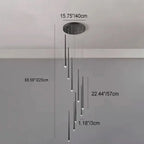 Modern Minimalist Tapered Tube Iron Acrylic LED Island Light Chandelier BulbSquare