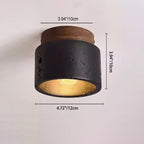 Modern Minimalist Cylinder Stone 1-light Flush Mount Ceiling Light for Bedroom