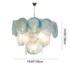 Traditional French Flower Shaped Iron Glass 5/9/12 Light Chandelier for Living Room BulbSquare