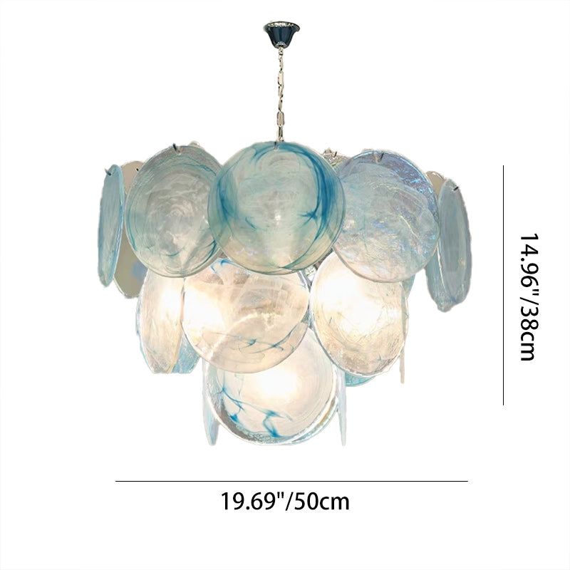 Traditional French Flower Shaped Iron Glass 5/9/12 Light Chandelier for Living Room BulbSquare