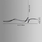 Modern Minimalist Wave Strip Line Iron Aluminium Silica LED Chandeliers Island Light for Dining Room Lumendat