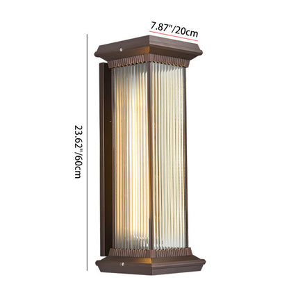 Modern Minimalist Waterproof Rectangle Aluminum Glass 1/2 Light Outdoor Wall Sconce Lamp For Garden