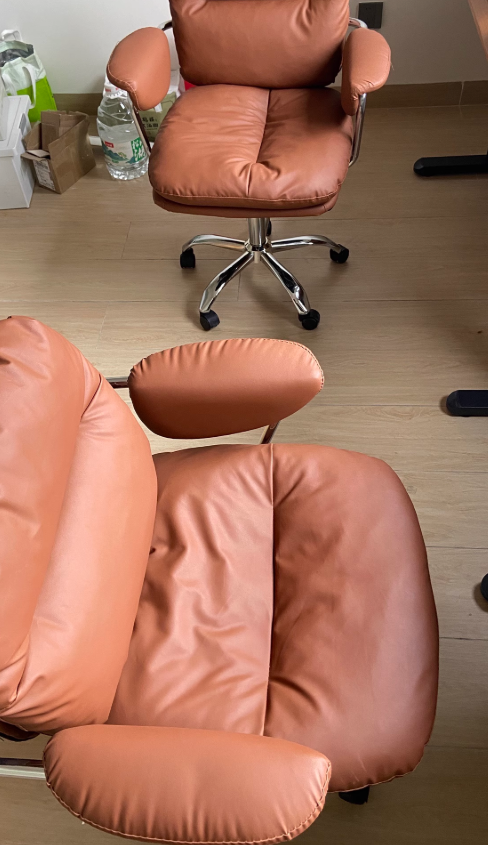 Contemporary Luxury Square Faux Leather Upholstered Height Adjustable Swivel Desk Chair Armrest For Home Office