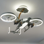 Lumendat Contemporary Creative Kids Airplane Acrylic LED Flush Mount Ceiling Fan Light For Bedroom Lumendat