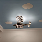 Lumendat Contemporary Creative Kids Airplane Acrylic LED Flush Mount Ceiling Fan Light For Bedroom Lumendat