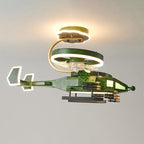 Lumendat Contemporary Creative Kids Airplane Acrylic LED Flush Mount Ceiling Fan Light For Bedroom Lumendat
