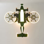 Lumendat Contemporary Creative Kids Airplane Acrylic LED Flush Mount Ceiling Fan Light For Bedroom Lumendat
