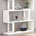 Contemporary Scandinavian Geometric Vertical MDF Steel Bookshelves 3/4/5/6-Tier Open Back Design Standing Shelves For Home Office DFM-F