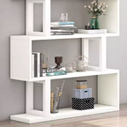 Contemporary Scandinavian Geometric Vertical MDF Steel Bookshelves 3/4/5/6-Tier Open Back Design Standing Shelves For Home Office DFM-F