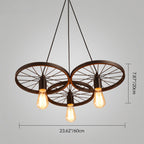 Industrial Creative Personality Wrought Iron Wheels 1/3/6-light Chandelier BulbSquare