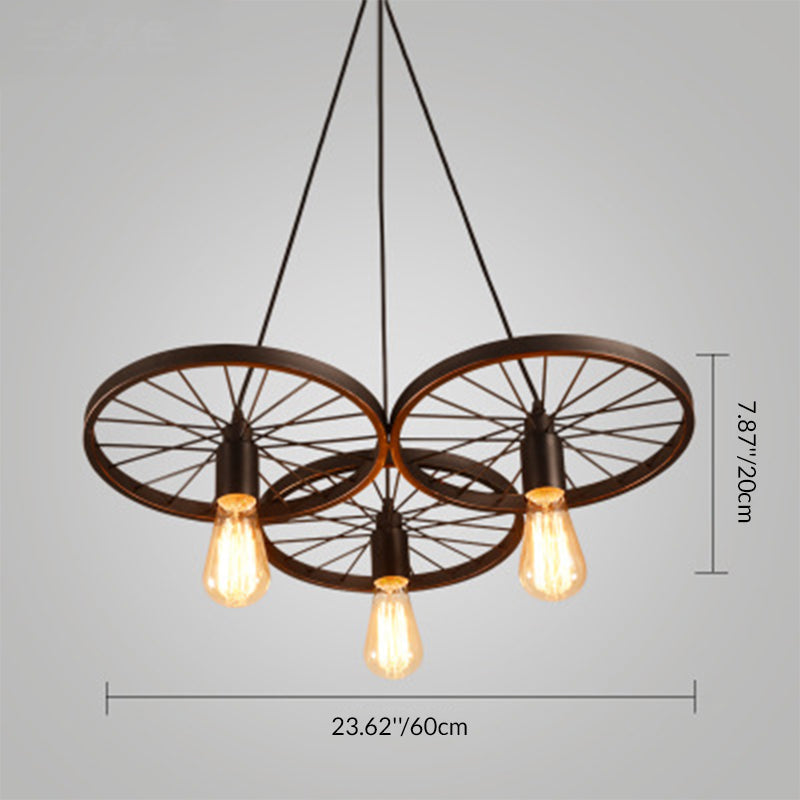 Industrial Creative Personality Wrought Iron Wheels 1/3/6-light Chandelier