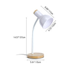 Modern Minimalist Iron Wooden Base Hose Foldable Adjustable Arm 1-Light Table Lamp For Bedroom Lumendat