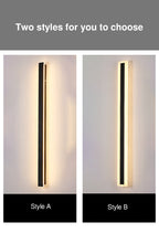 Modern Minimalist Long Rectangular Aluminum Acrylic LED Wall Sconce Lamp For Garden