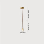 Modern Minimalist Conical Cylinder Copper Crystal 1-Light Pendant Light For Living Room