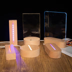 Contemporary Creative Rechargeable Solid Wood Round Rectangular Elliptical LED Table Lamp Night Light For Bedroom Lumendat