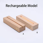 Contemporary Creative Rechargeable Solid Wood Round Rectangular Elliptical LED Table Lamp Night Light For Bedroom Lumendat